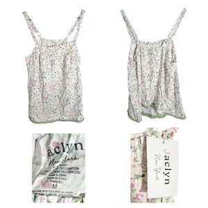 Women's Floral Camisole - White and Pink